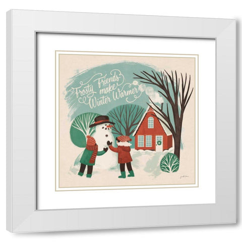 Winter Bliss III White Modern Wood Framed Art Print with Double Matting by Penner, Janelle