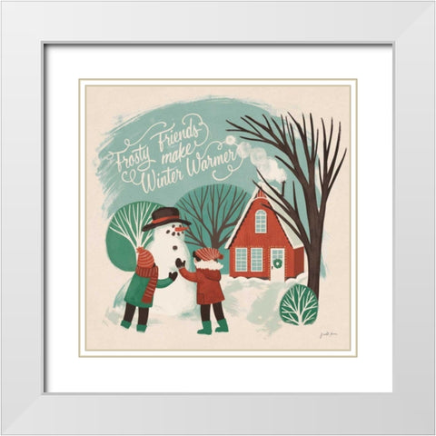 Winter Bliss III White Modern Wood Framed Art Print with Double Matting by Penner, Janelle