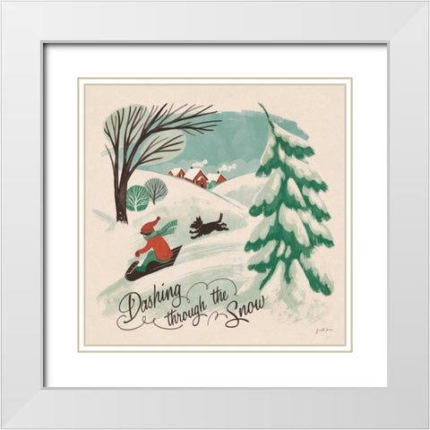 Winter Bliss IV White Modern Wood Framed Art Print with Double Matting by Penner, Janelle