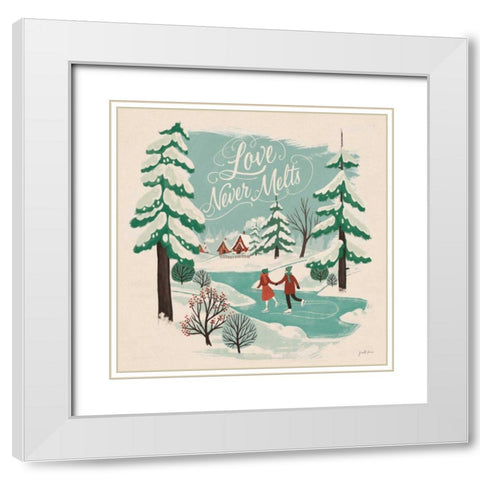 Winter Bliss V White Modern Wood Framed Art Print with Double Matting by Penner, Janelle