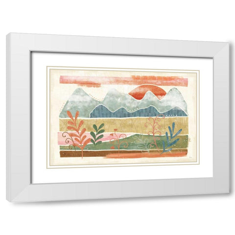 Vista I White Modern Wood Framed Art Print with Double Matting by Charron, Veronique