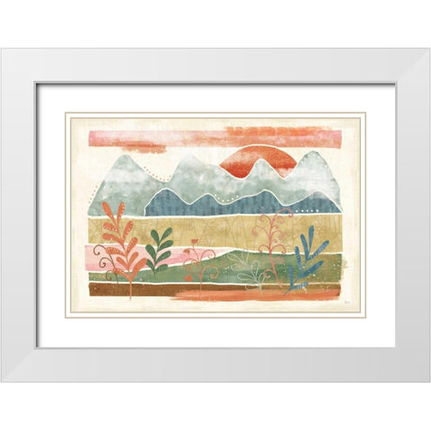 Vista I White Modern Wood Framed Art Print with Double Matting by Charron, Veronique