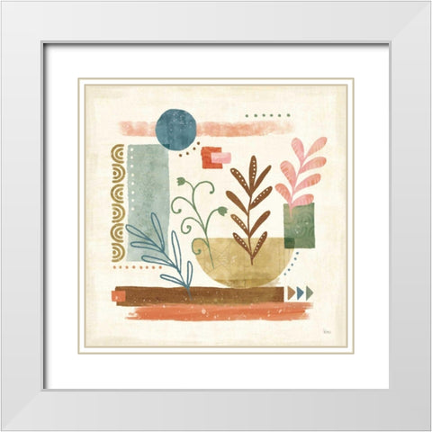Vista II White Modern Wood Framed Art Print with Double Matting by Charron, Veronique
