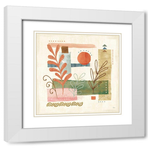 Vista III White Modern Wood Framed Art Print with Double Matting by Charron, Veronique