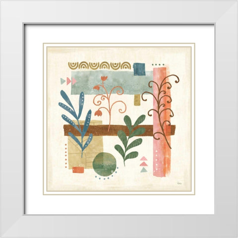 Vista V White Modern Wood Framed Art Print with Double Matting by Charron, Veronique