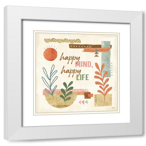 Vista VI White Modern Wood Framed Art Print with Double Matting by Charron, Veronique