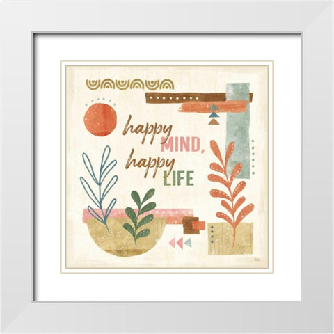 Vista VI White Modern Wood Framed Art Print with Double Matting by Charron, Veronique