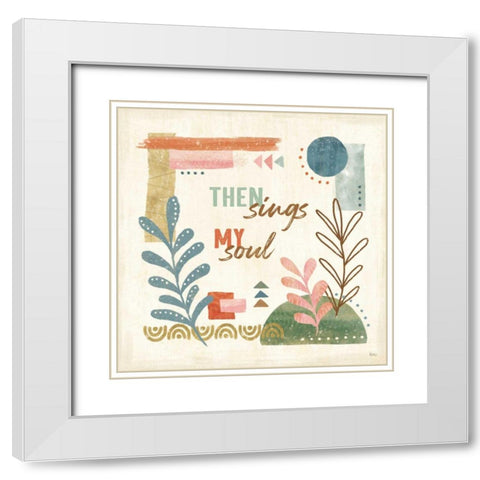 Vista VII White Modern Wood Framed Art Print with Double Matting by Charron, Veronique