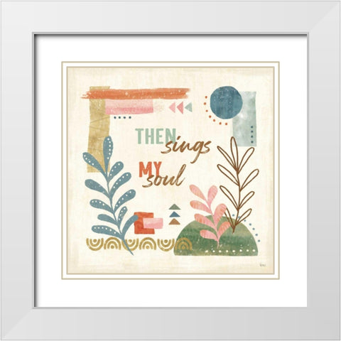 Vista VII White Modern Wood Framed Art Print with Double Matting by Charron, Veronique