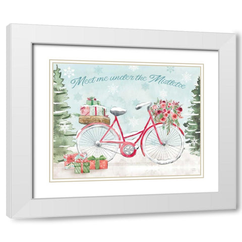Holiday Ride II White Modern Wood Framed Art Print with Double Matting by June, Dina