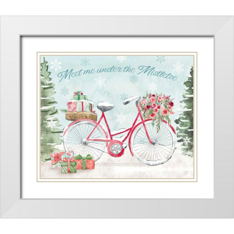 Holiday Ride II White Modern Wood Framed Art Print with Double Matting by June, Dina