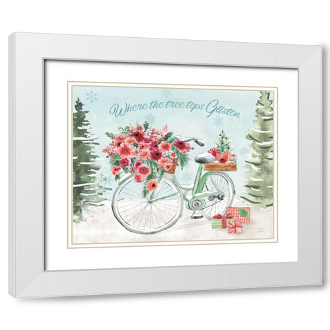 Holiday Ride III White Modern Wood Framed Art Print with Double Matting by June, Dina