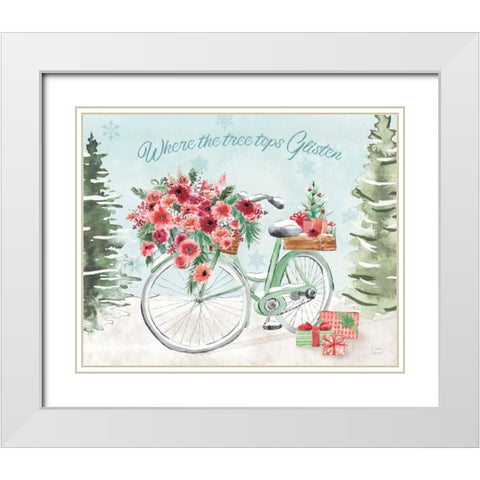 Holiday Ride III White Modern Wood Framed Art Print with Double Matting by June, Dina