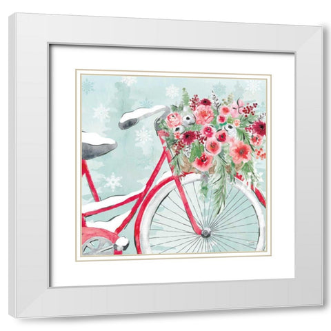 Holiday Ride V White Modern Wood Framed Art Print with Double Matting by June, Dina