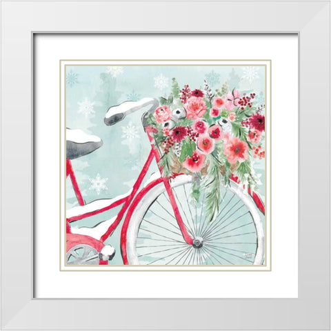 Holiday Ride V White Modern Wood Framed Art Print with Double Matting by June, Dina