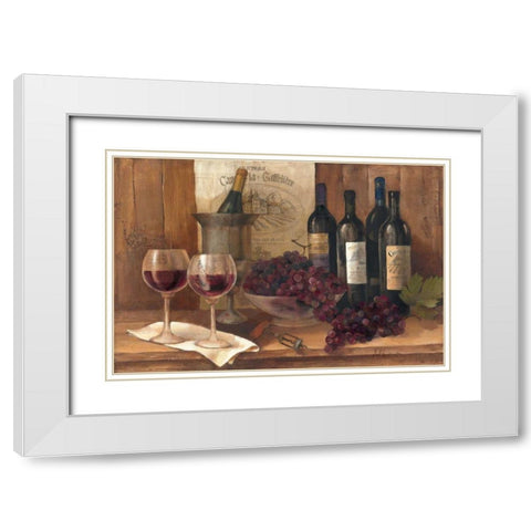 Vintage Wine White Modern Wood Framed Art Print with Double Matting by Hristova, Albena