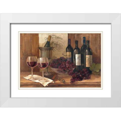 Vintage Wine White Modern Wood Framed Art Print with Double Matting by Hristova, Albena