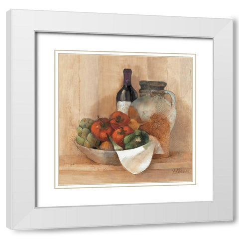 Tuscan Table III - WAG White Modern Wood Framed Art Print with Double Matting by Hristova, Albena