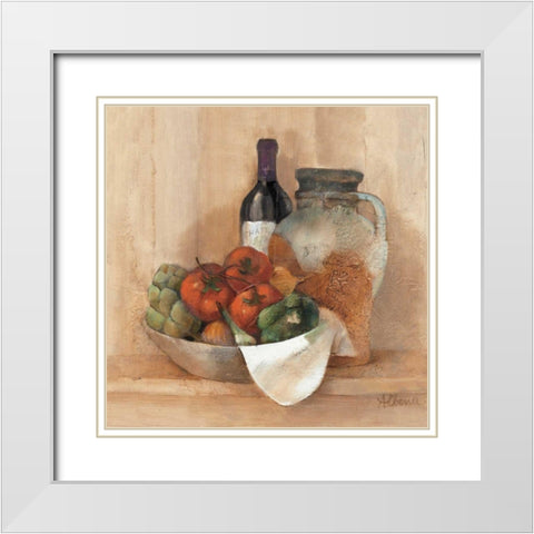 Tuscan Table III - WAG White Modern Wood Framed Art Print with Double Matting by Hristova, Albena