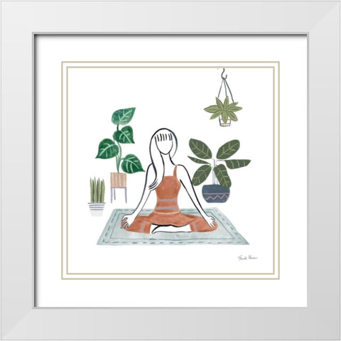 Self Care II White Modern Wood Framed Art Print with Double Matting by Zaman, Farida