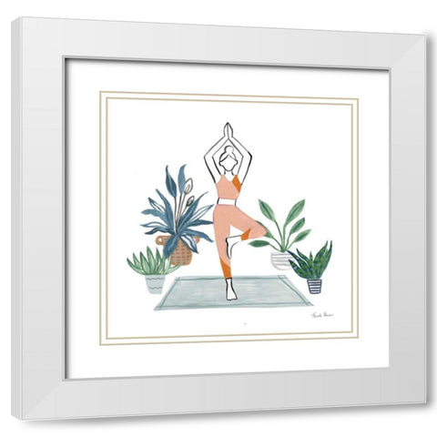 Self Care III White Modern Wood Framed Art Print with Double Matting by Zaman, Farida