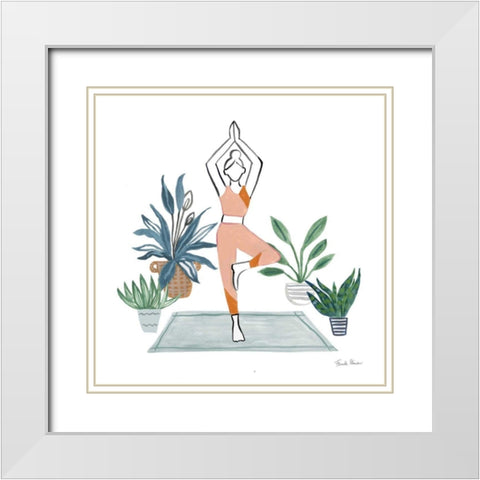 Self Care III White Modern Wood Framed Art Print with Double Matting by Zaman, Farida
