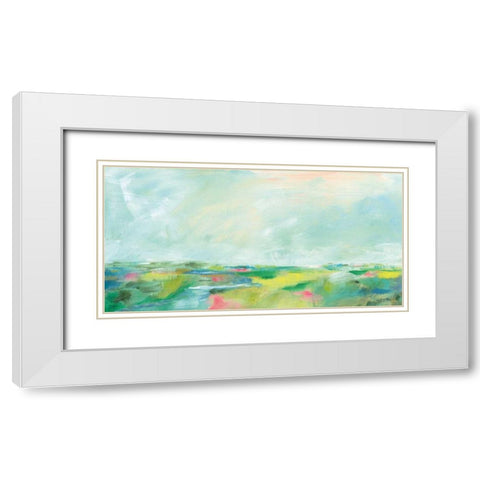 Colorful Horizon White Modern Wood Framed Art Print with Double Matting by Schlabach, Sue
