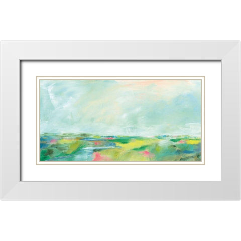 Colorful Horizon White Modern Wood Framed Art Print with Double Matting by Schlabach, Sue