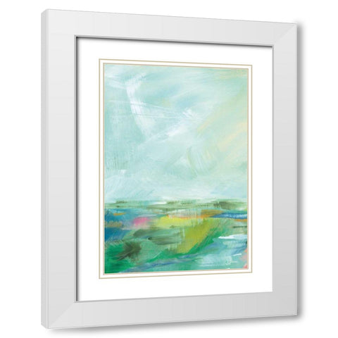 Colorful Horizon Vertical Crop I White Modern Wood Framed Art Print with Double Matting by Schlabach, Sue