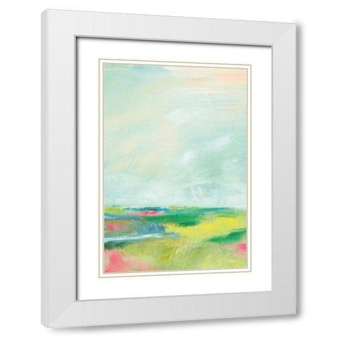 Colorful Horizon Vertical Crop II White Modern Wood Framed Art Print with Double Matting by Schlabach, Sue