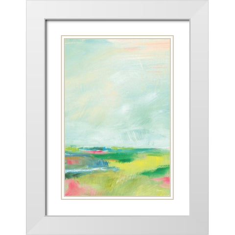 Colorful Horizon Vertical Crop II White Modern Wood Framed Art Print with Double Matting by Schlabach, Sue