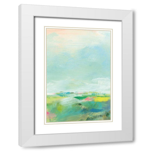 Colorful Horizon Vertical Crop III White Modern Wood Framed Art Print with Double Matting by Schlabach, Sue