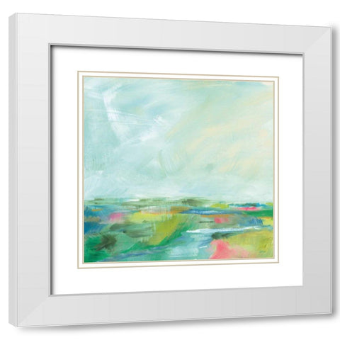 Colorful Horizon Square I White Modern Wood Framed Art Print with Double Matting by Schlabach, Sue