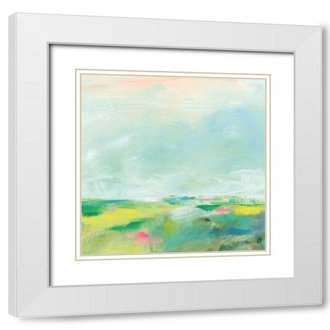 Colorful Horizon Square II White Modern Wood Framed Art Print with Double Matting by Schlabach, Sue
