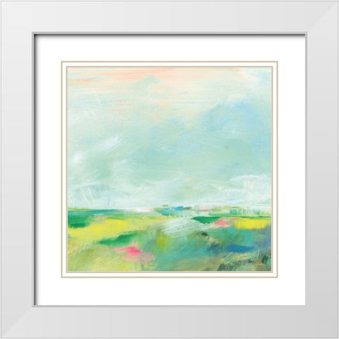Colorful Horizon Square II White Modern Wood Framed Art Print with Double Matting by Schlabach, Sue