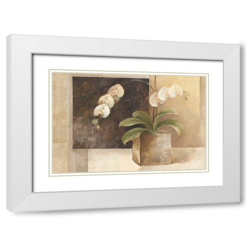 Contemporary Orchid White Modern Wood Framed Art Print with Double Matting by Hristova, Albena