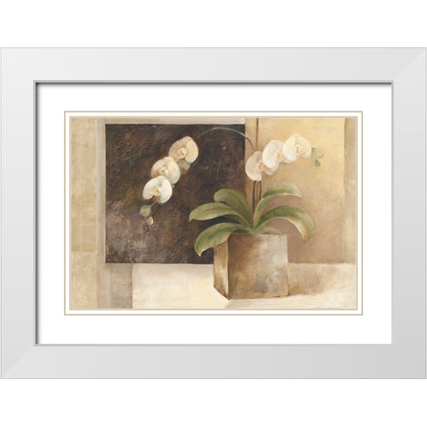 Contemporary Orchid White Modern Wood Framed Art Print with Double Matting by Hristova, Albena