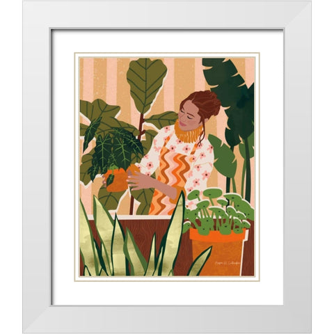 A Balanced Self I White Modern Wood Framed Art Print with Double Matting by Gallagher, Megan