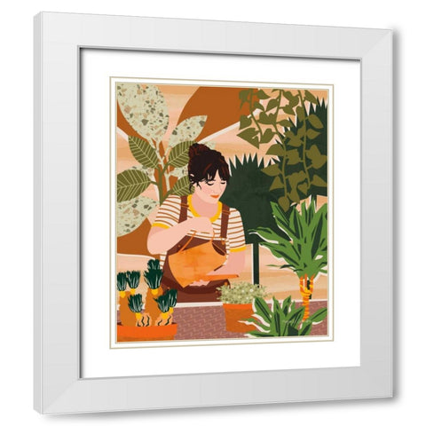 A Balanced Self II White Modern Wood Framed Art Print with Double Matting by Gallagher, Megan