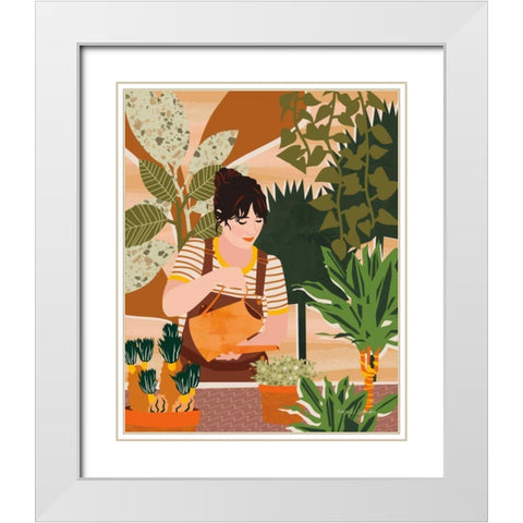 A Balanced Self II White Modern Wood Framed Art Print with Double Matting by Gallagher, Megan