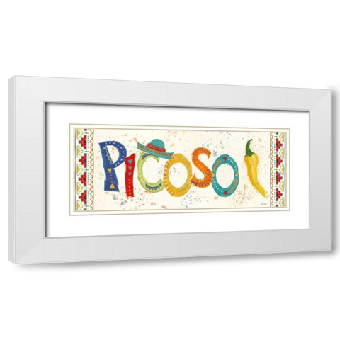 Tex Mex Fiesta IX White Modern Wood Framed Art Print with Double Matting by Charron, Veronique