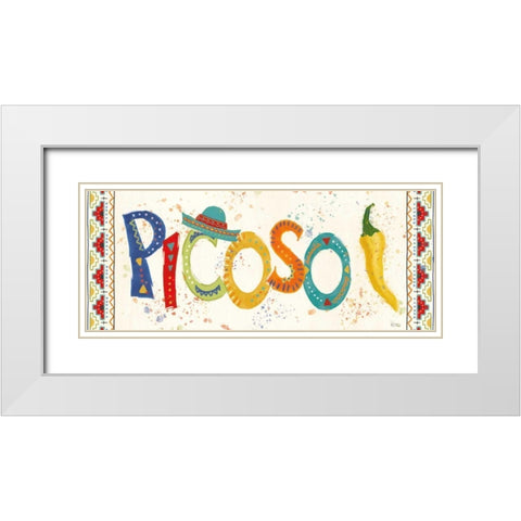 Tex Mex Fiesta IX White Modern Wood Framed Art Print with Double Matting by Charron, Veronique