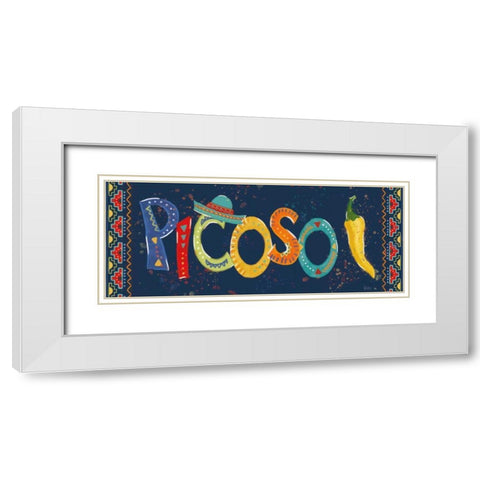 Tex Mex Fiesta IX Dark White Modern Wood Framed Art Print with Double Matting by Charron, Veronique