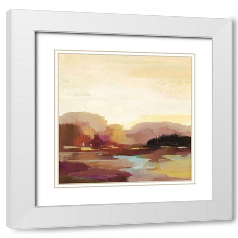 Maroon Landscape White Modern Wood Framed Art Print with Double Matting by Vassileva, Silvia