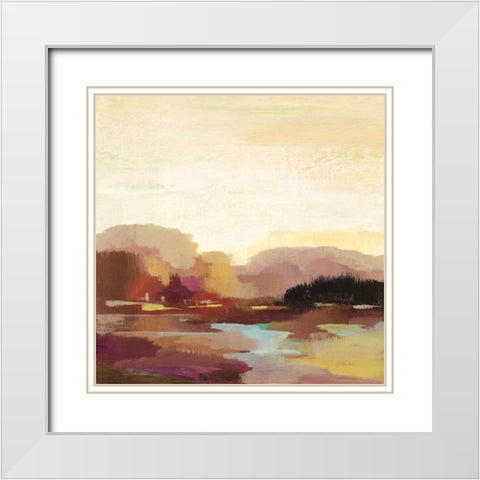 Maroon Landscape White Modern Wood Framed Art Print with Double Matting by Vassileva, Silvia