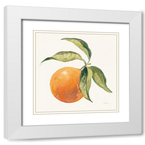 Le Orange on Cream White Modern Wood Framed Art Print with Double Matting by Vassileva, Silvia