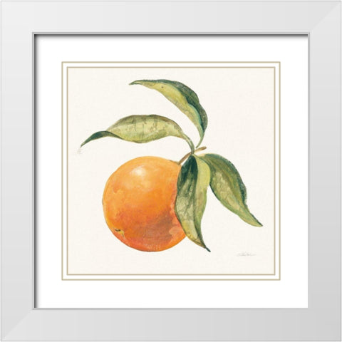 Le Orange on Cream White Modern Wood Framed Art Print with Double Matting by Vassileva, Silvia