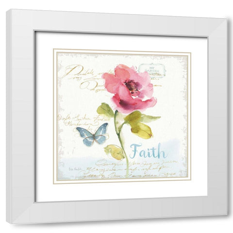 Rainbow Seeds Floral VI Faith Sq White Modern Wood Framed Art Print with Double Matting by Audit, Lisa