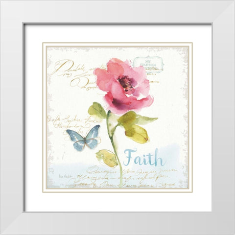 Rainbow Seeds Floral VI Faith Sq White Modern Wood Framed Art Print with Double Matting by Audit, Lisa