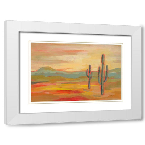 Desert Saguaro White Modern Wood Framed Art Print with Double Matting by Vassileva, Silvia